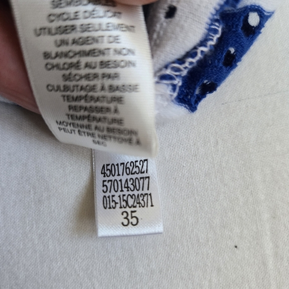 Chico's striped Tess long sleeve open front cardigan blue white mesh breezy 3 XL - Picture 9 of 10